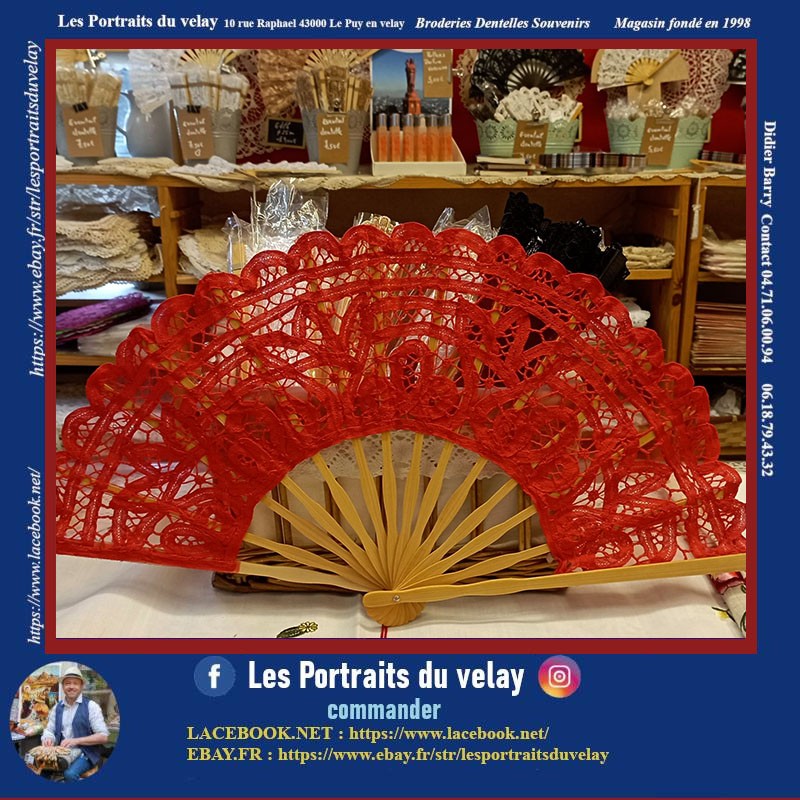 Eventails dentelle  27 cm